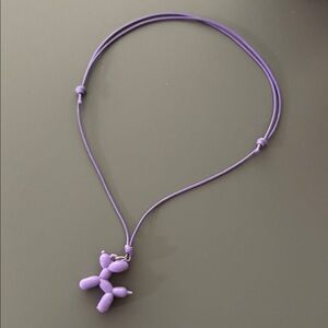 Purple Balloon Dog Necklace for Kids